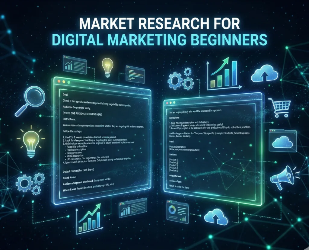 Market research prompts and tools floating