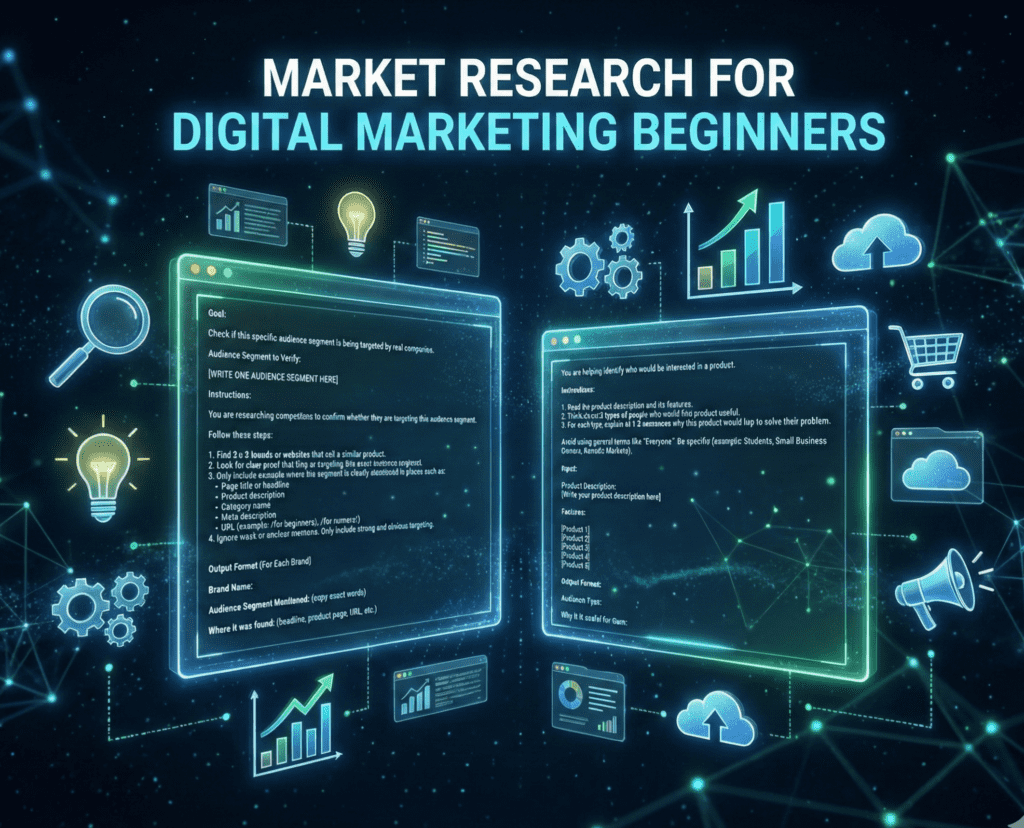 Market research prompts and tools floating