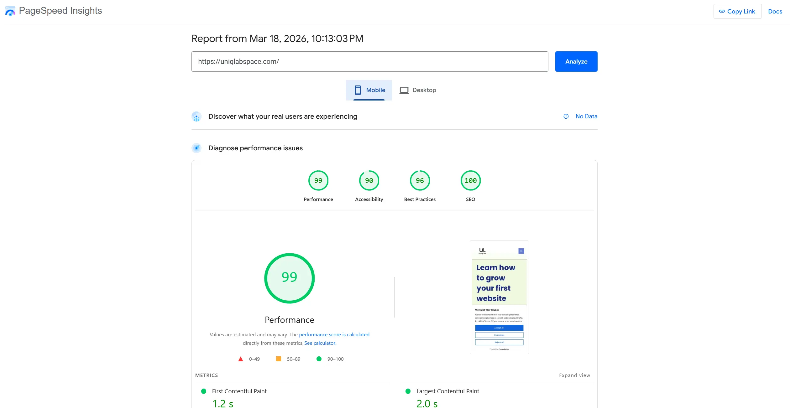 Seo for new website